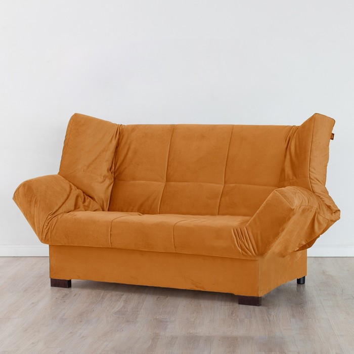 Диван прямой «Джакарта», механизм клик - кляк, велюр, цвет оранжевый