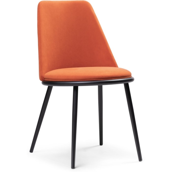 Стул на металлокаркасе Алдис металл/велюр, черный/оранжевый 50x57x81 см